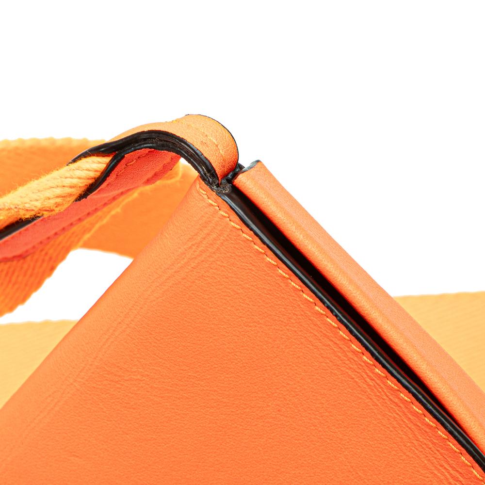 Loewe AB LOEWE Orange Calf Leather Small Soft skin Heel Pouch Spain