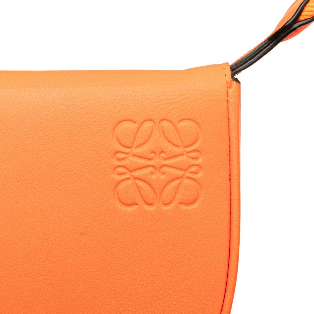 Loewe AB LOEWE Orange Calf Leather Small Soft skin Heel Pouch Spain