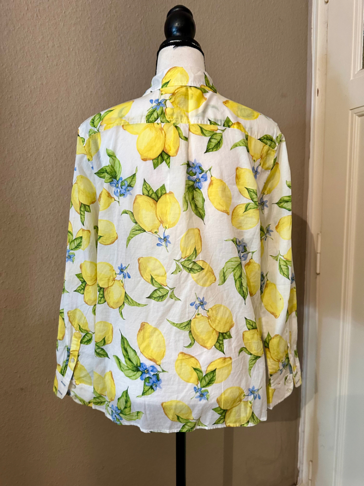 Talbot Runhof Chemisier coton léger citrons