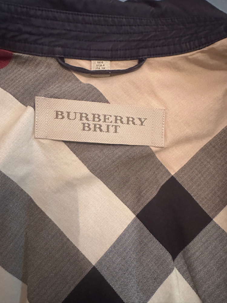 Burberry Brit short navy trench coat