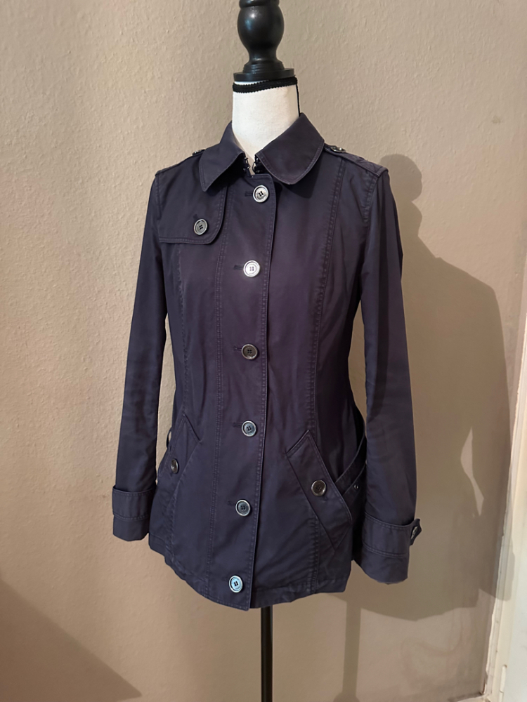 Burberry Brit short navy trench coat