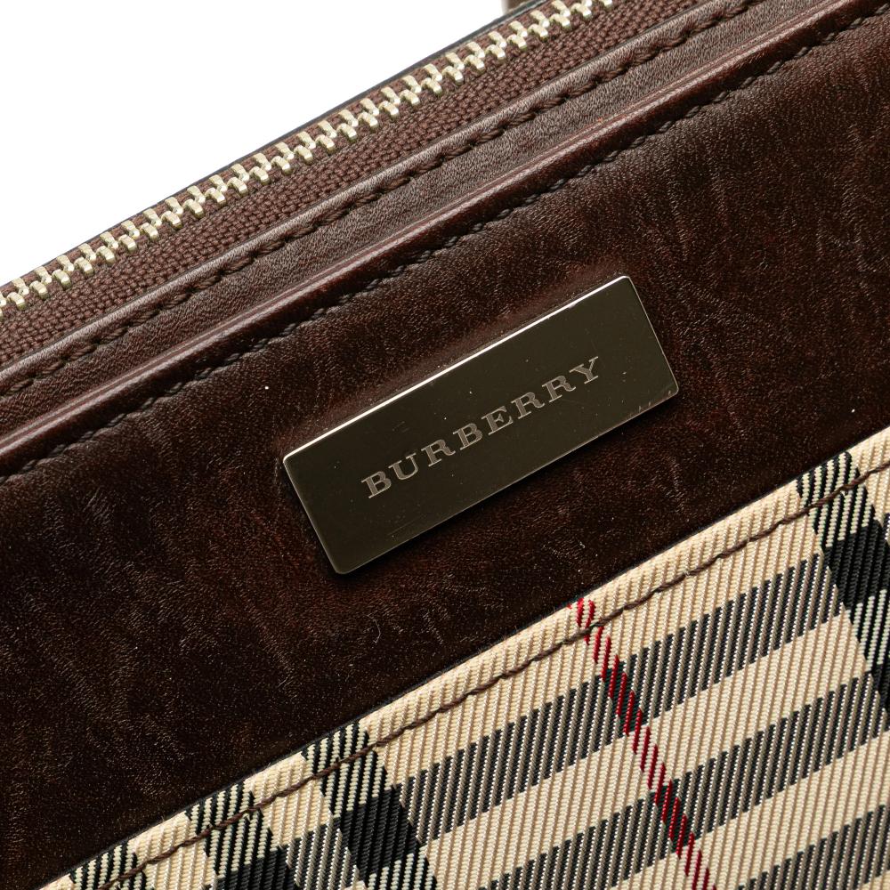 Burberry B Burberry Brown Beige Canvas Fabric House Check Crossbody United Kingdom