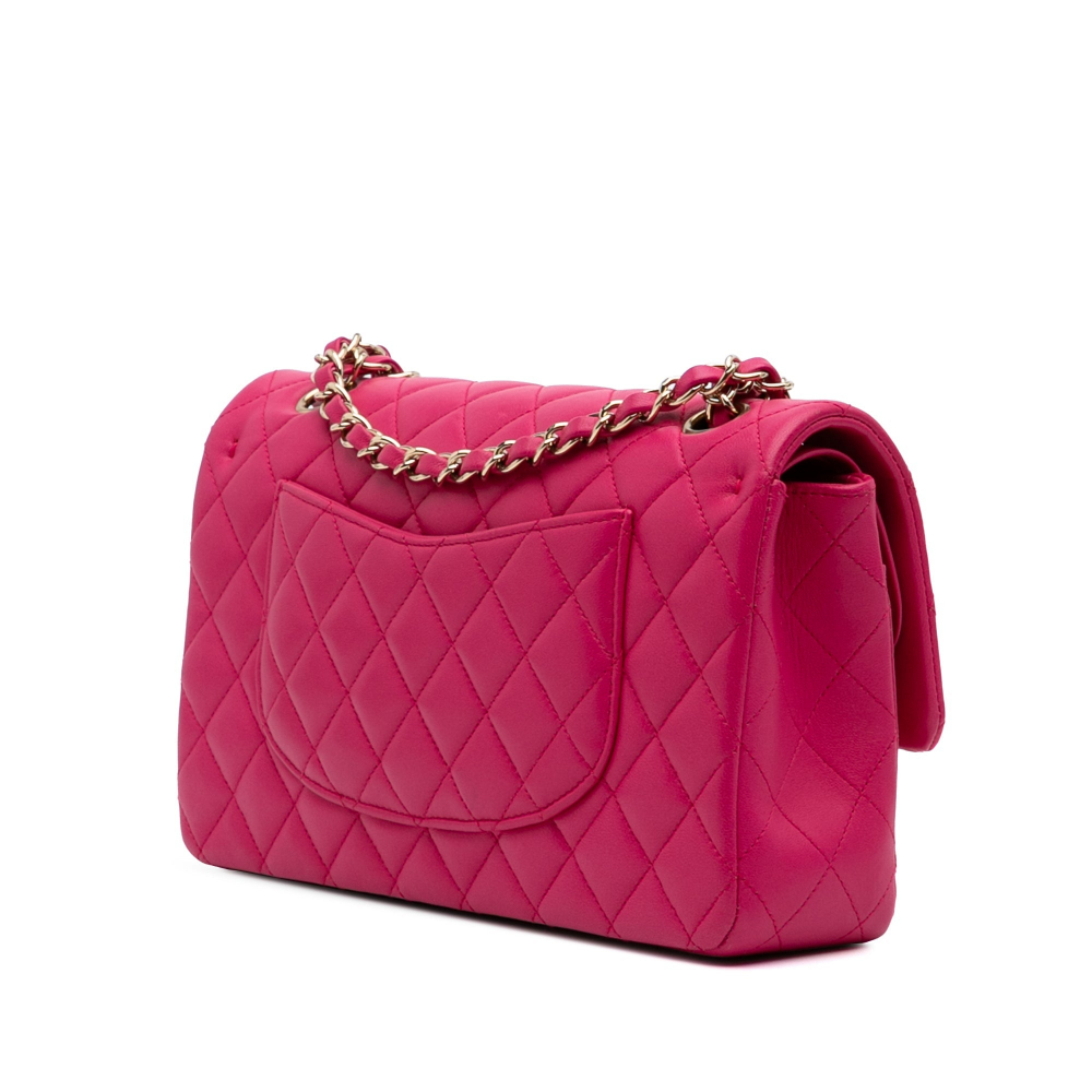 Chanel Classic Double Flap Medium Matelassè Caviar Leather Flap Shoulder Bag Pink