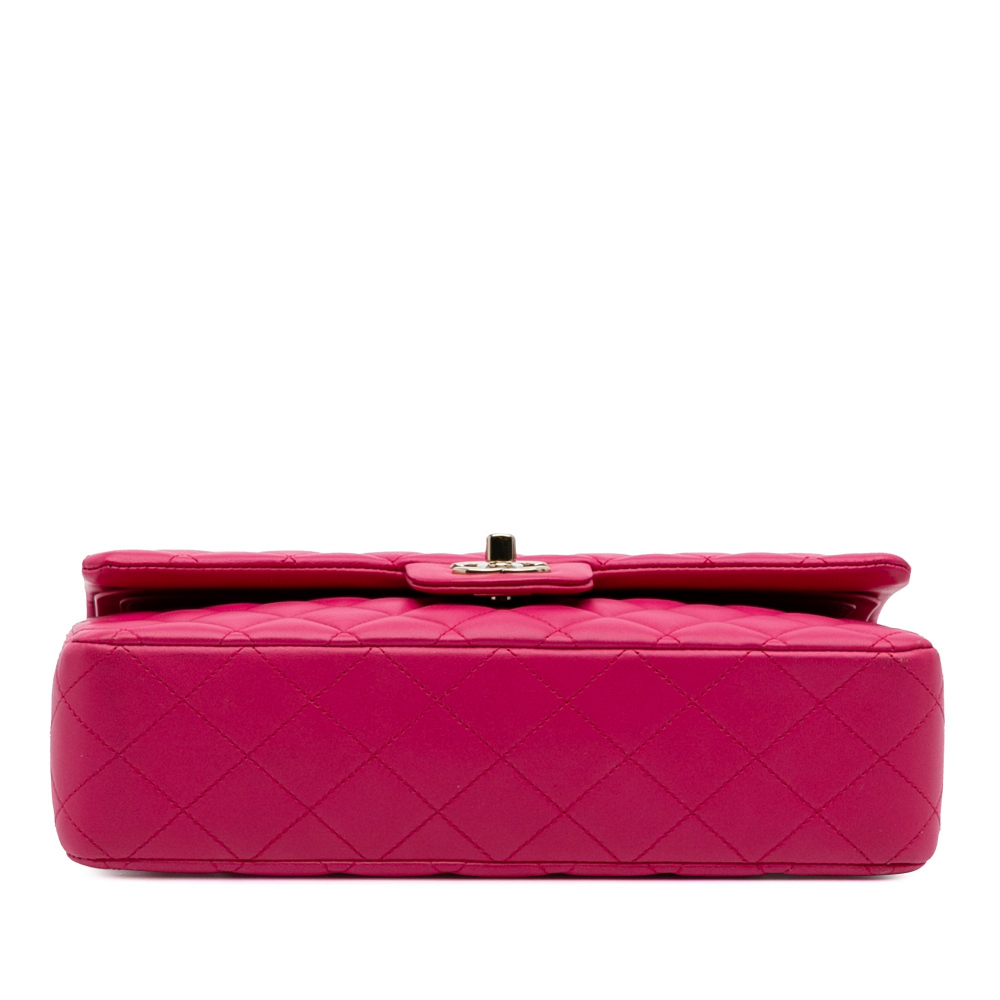 Chanel Classic Double Flap Medium Matelassè Caviar Leather Flap Shoulder Bag Pink