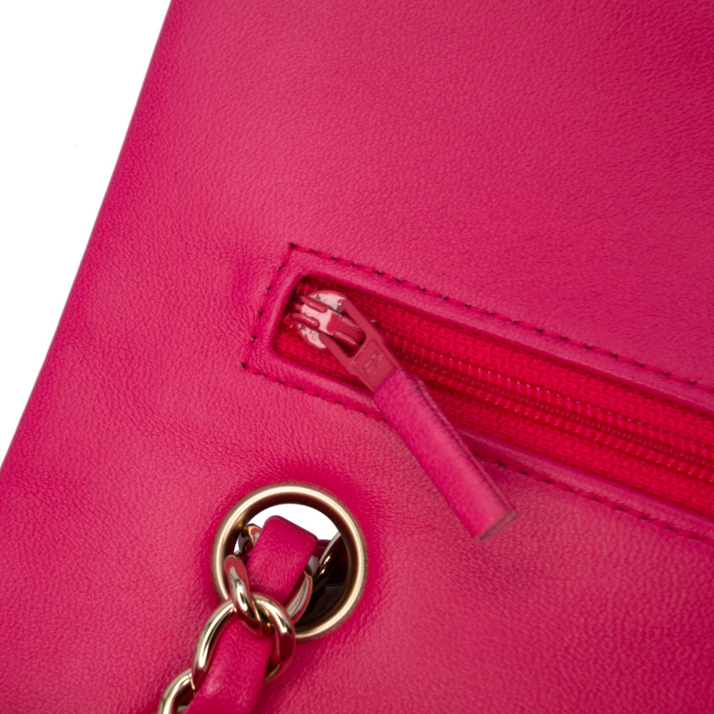 Chanel Classic Double Flap Medium Matelassè Caviar Leather Flap Shoulder Bag Pink