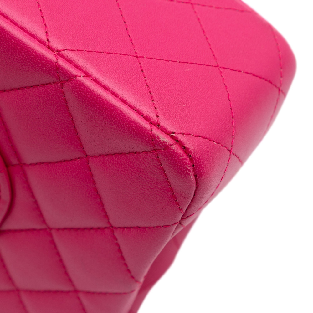 Chanel Classic Double Flap Medium Matelassè Caviar Leather Flap Shoulder Bag Pink