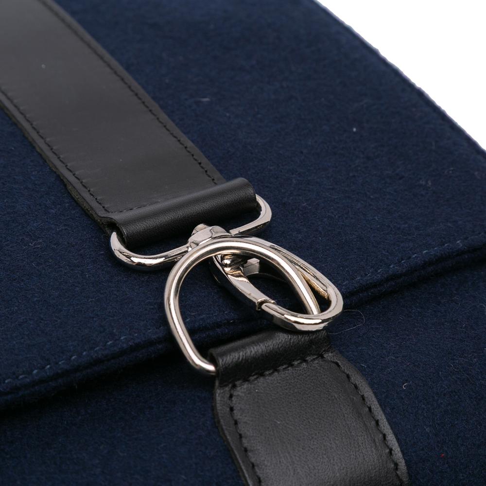 Christian Dior AB Dior Blue Navy Chemical Fiber Fabric Felt Travel Organizer Clutch Italy