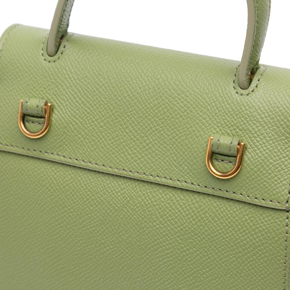 Celine B Celine Green Calf Leather Pico Grained skin Belt Bag Italy