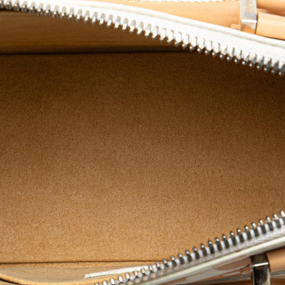 Louis Vuitton B Louis Vuitton White with Brown Light Brown Calf Leather Stephen Sprouse Graffiti Alma PM France