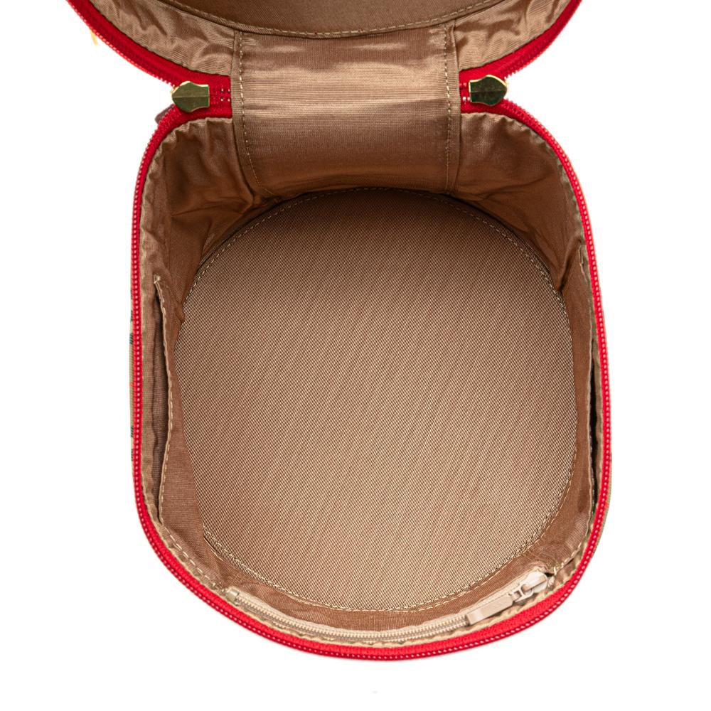 Burberry AB Burberry Brown Beige with Red Canvas Fabric Haymarket Check Vanity Bag United Kingdom