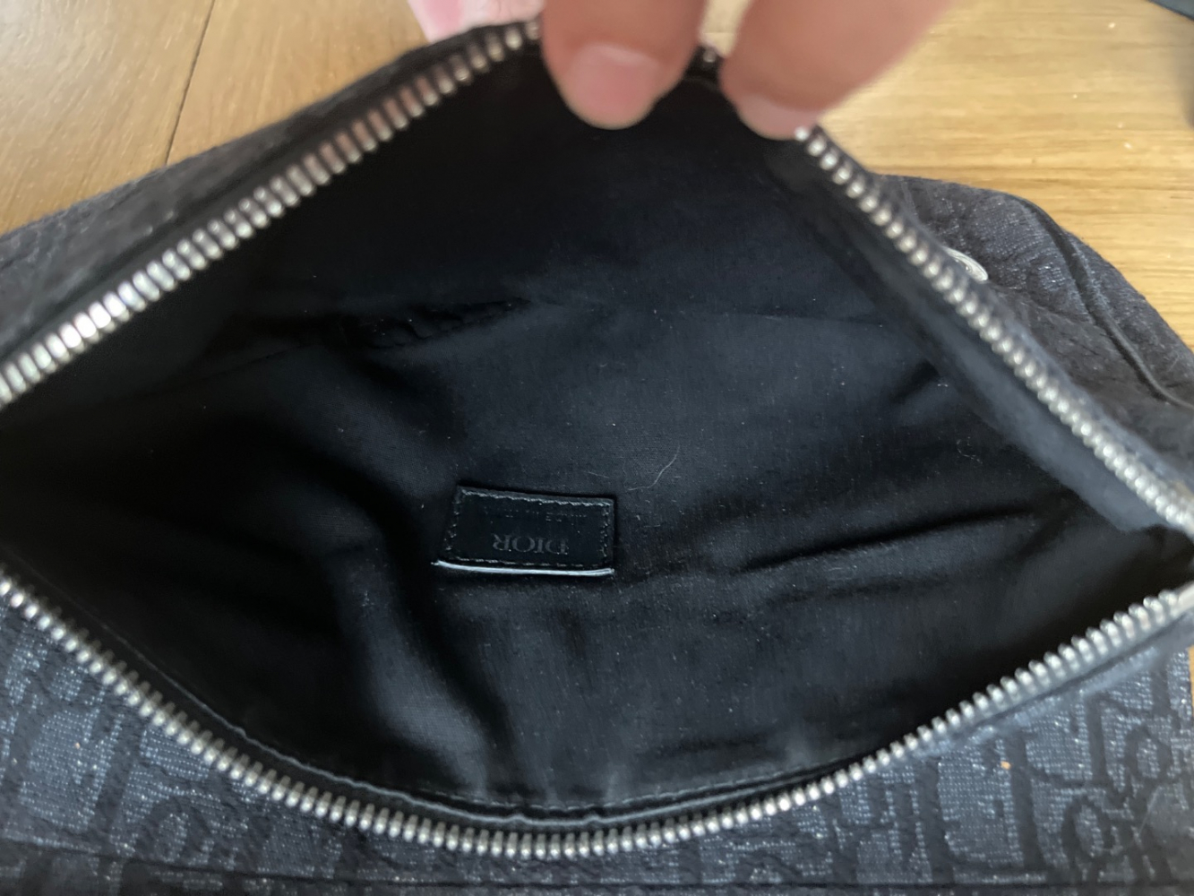 Christian Dior Satteltasche , schwarz Oblique Jacquard
