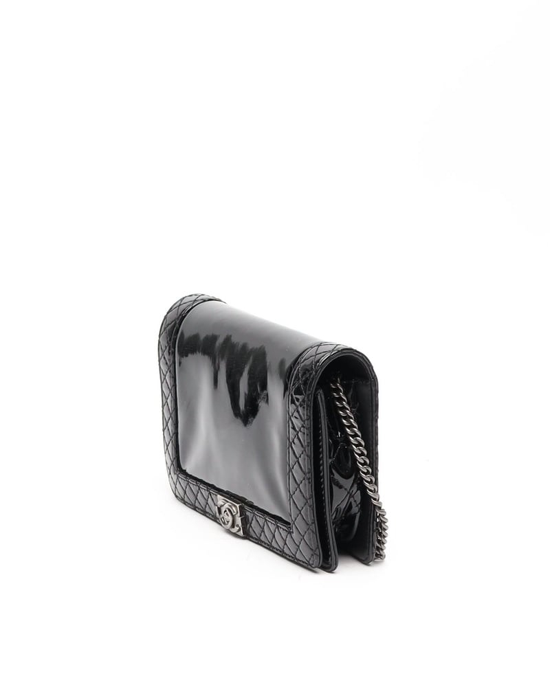 Chanel Boy Patent Wallet On Chain Bag