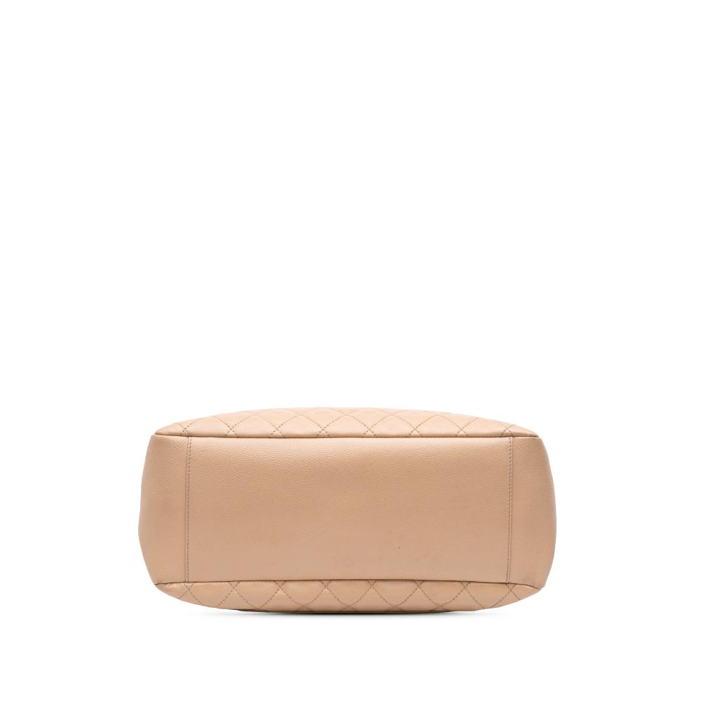 Chanel B Chanel Brown Light Beige Caviar Leather Leather Caviar Grand Shopping Tote Italy