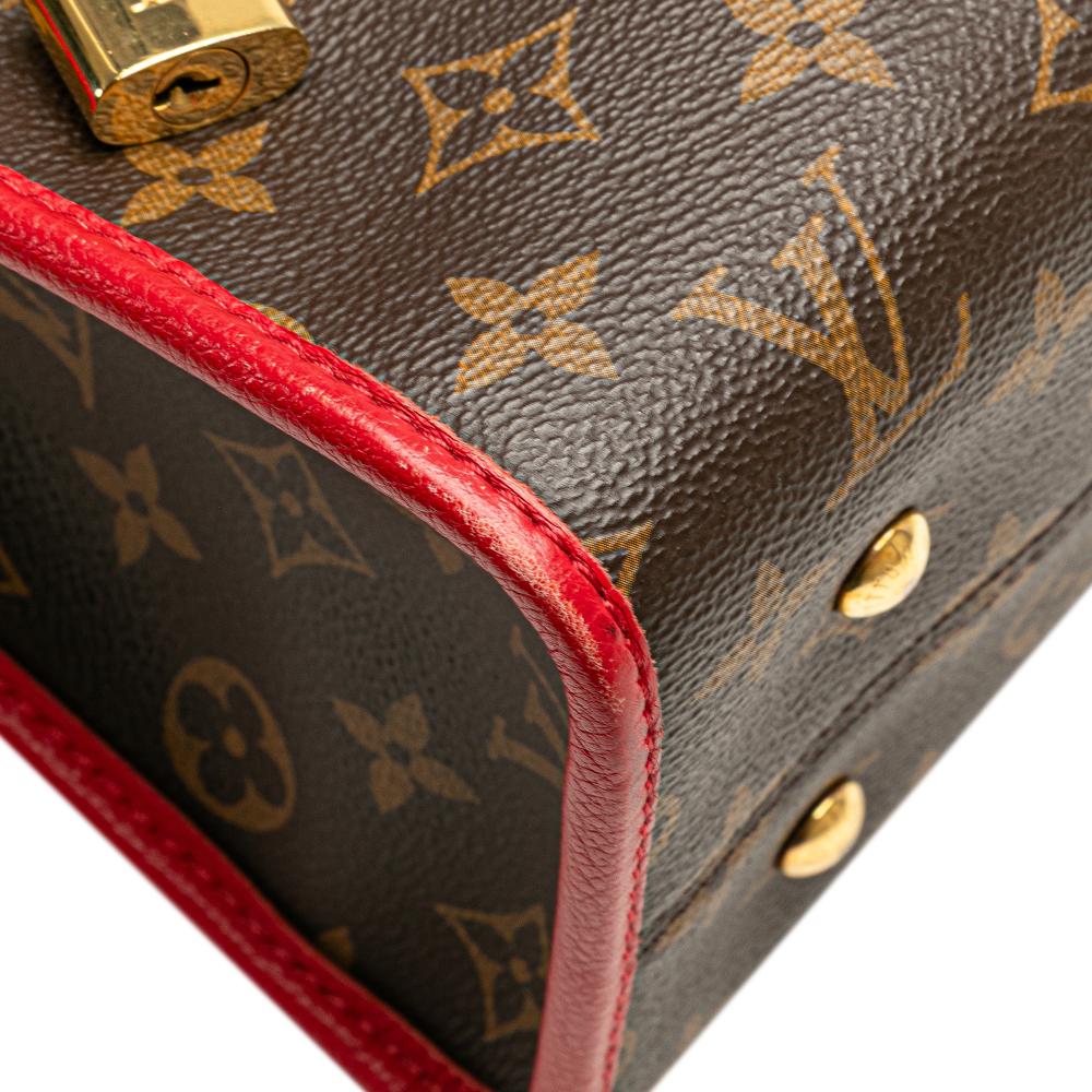 Louis Vuitton B Louis Vuitton Brown with Red Monogram Canvas Canvas Monogram Popincourt PM France