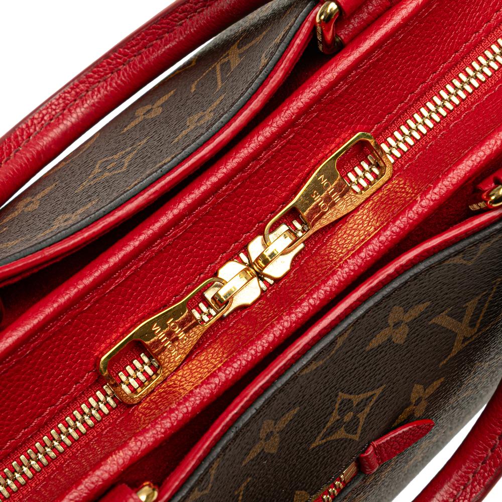 Louis Vuitton B Louis Vuitton Brown with Red Monogram Canvas Canvas Monogram Popincourt PM France