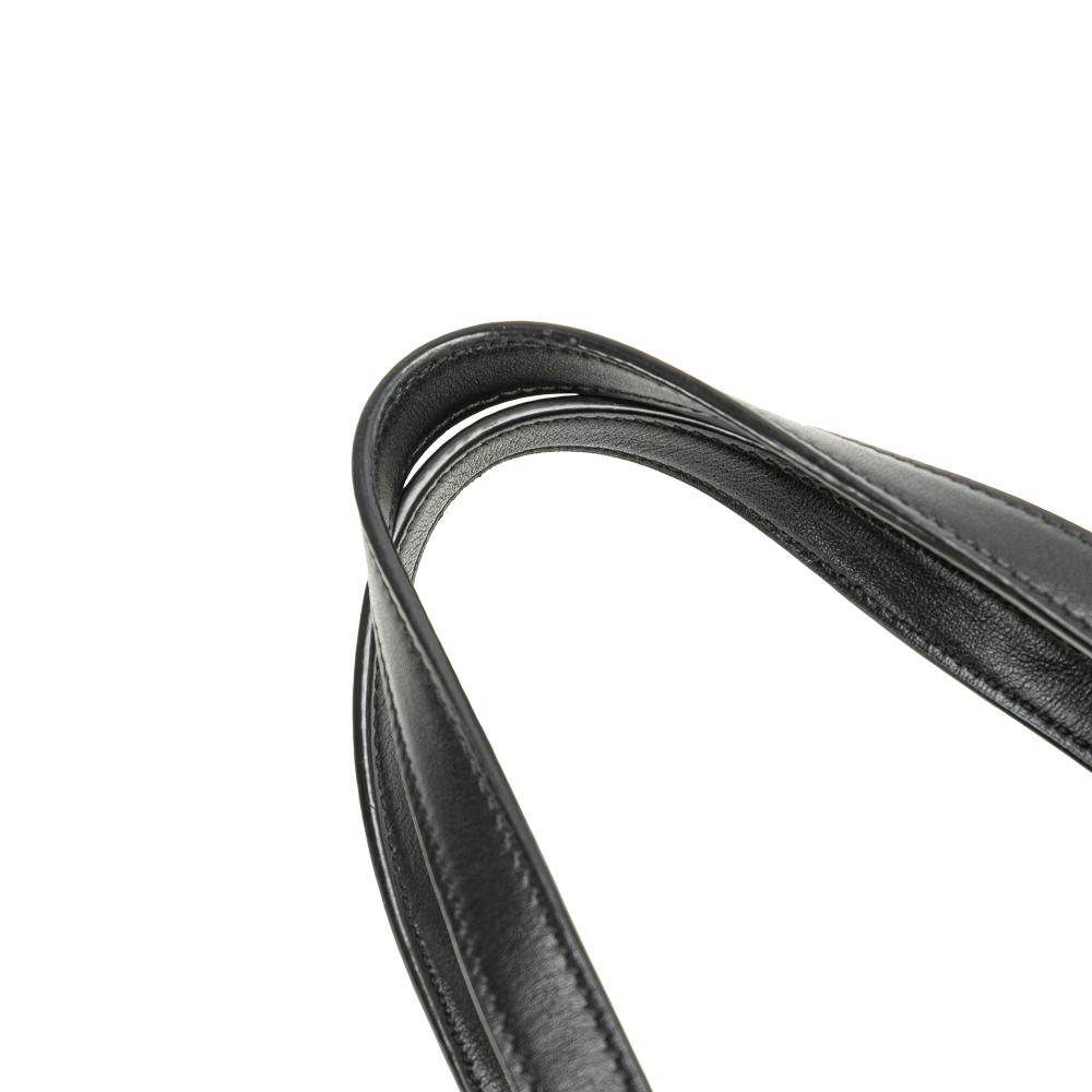 Saint Laurent AB Saint Laurent Black with White Calf Leather Toy skin Polka Dot North South Shopping Tote Italy