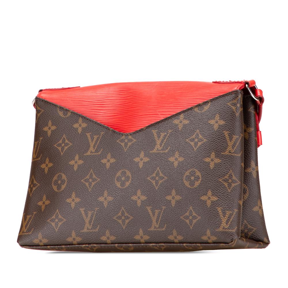 Louis Vuitton B Louis Vuitton Brown with Red Monogram Canvas Canvas Monogram Epi Saint Michel Spain