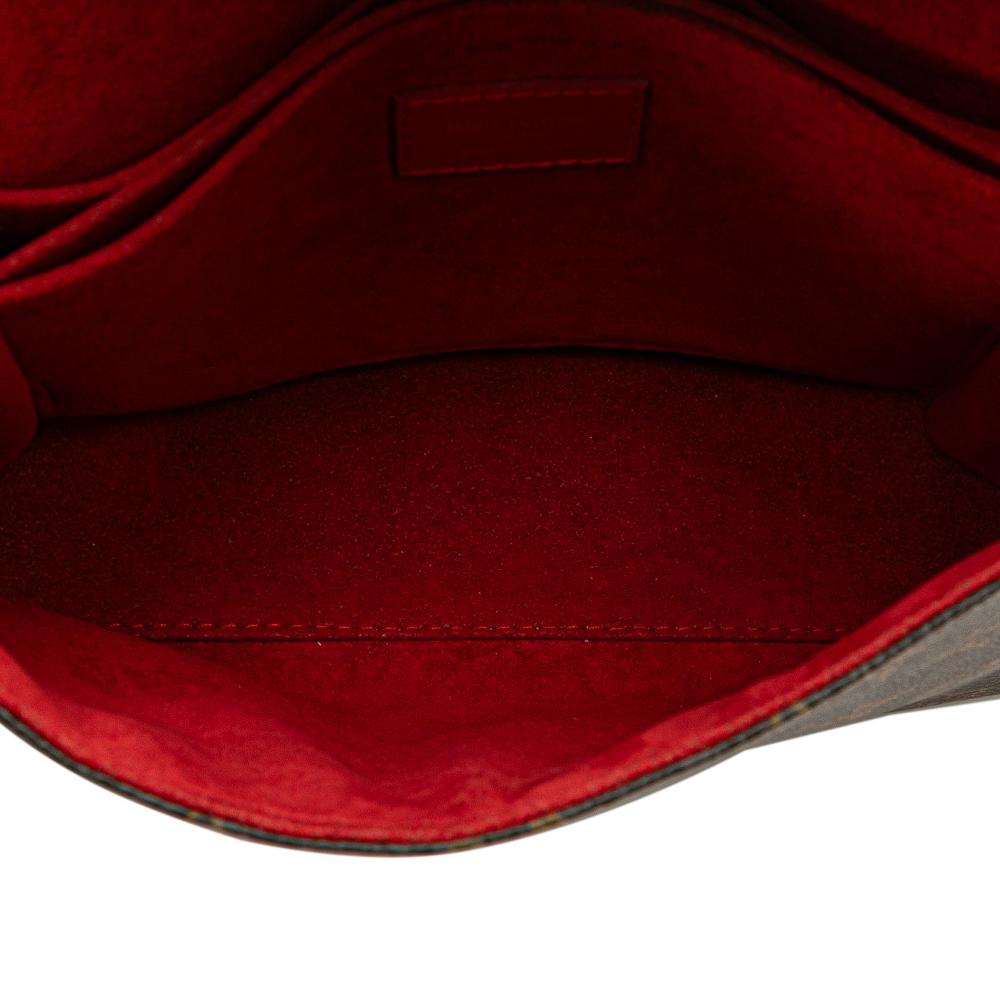 Louis Vuitton B Louis Vuitton Brown with Red Monogram Canvas Canvas Monogram Epi Saint Michel Spain