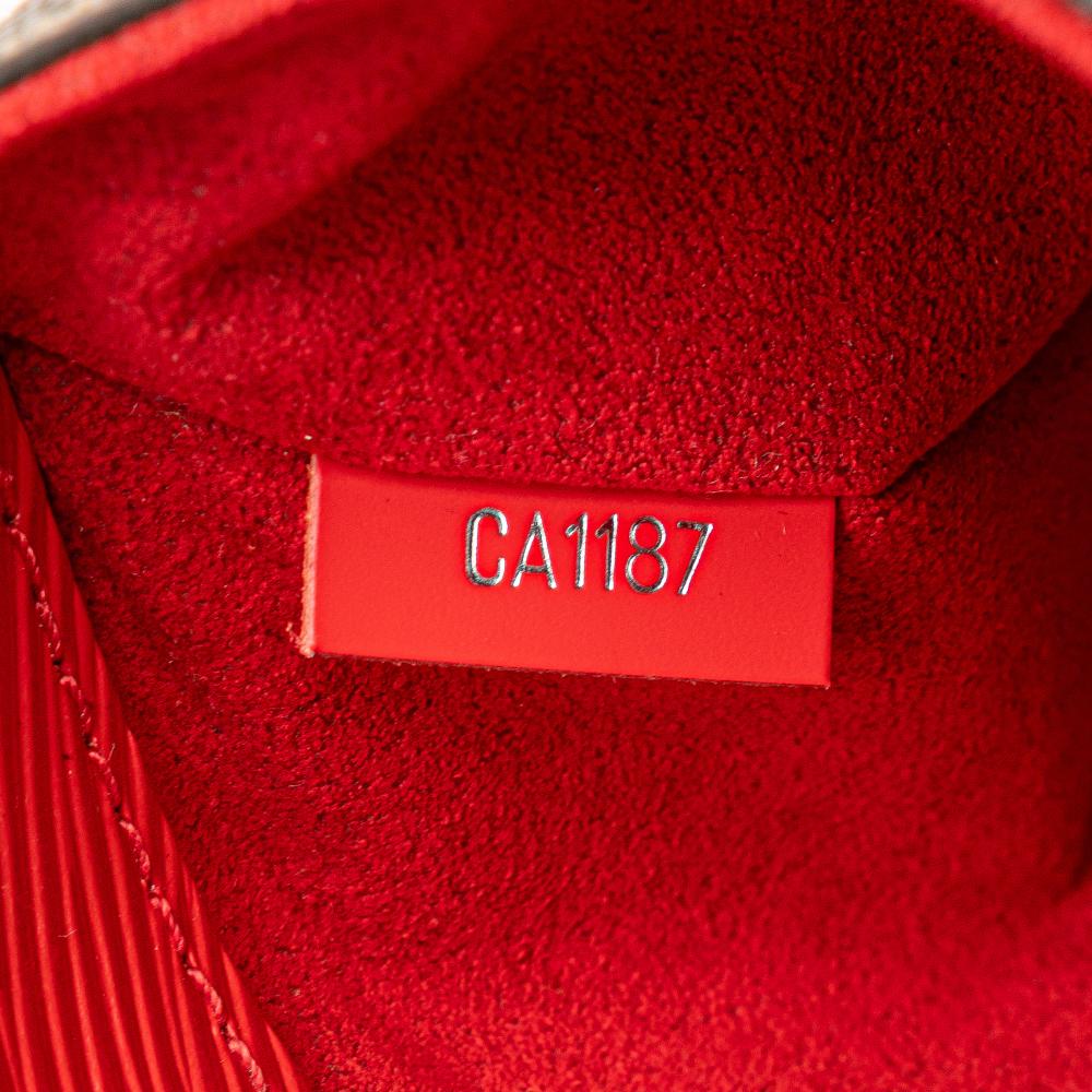 Louis Vuitton B Louis Vuitton Brown with Red Monogram Canvas Canvas Monogram Epi Saint Michel Spain