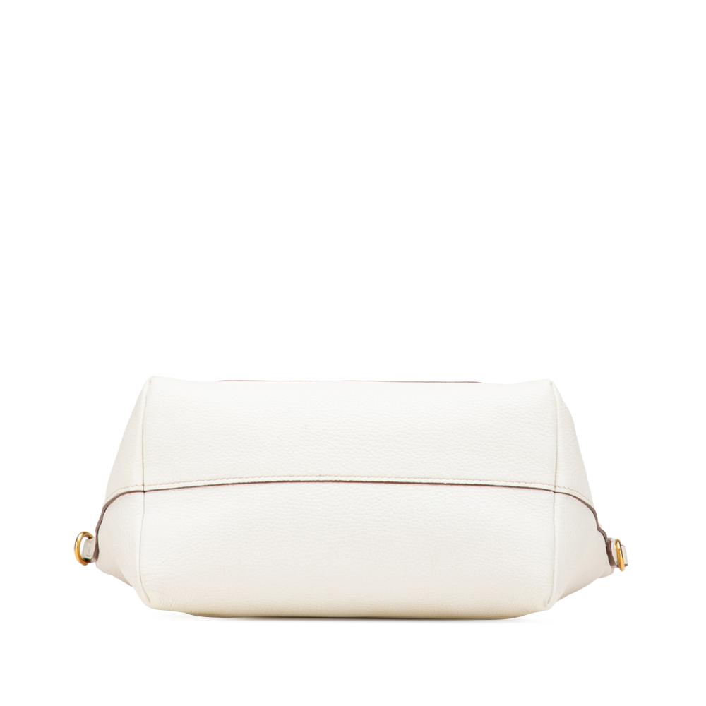 Prada B Prada White Calf Leather Vitello Daino Front Pocket Tote Romania