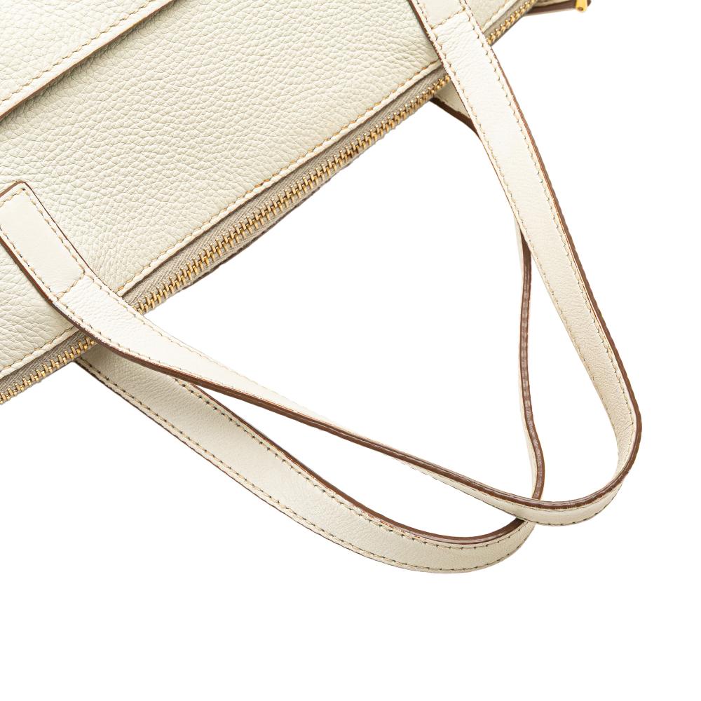 Prada B Prada White Calf Leather Vitello Daino Front Pocket Tote Romania