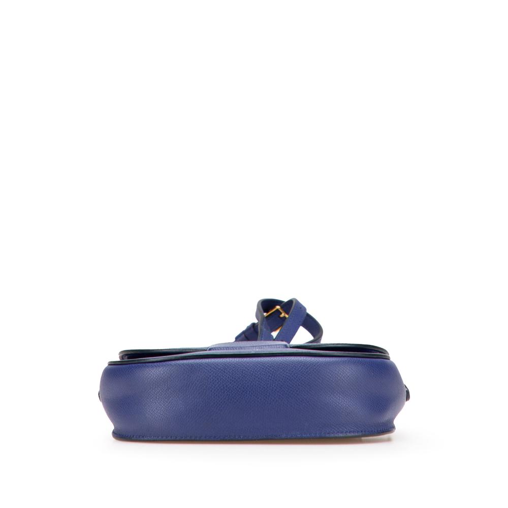 Celine B Celine Blue Calf Leather Small Grained skin Trotteur Crossbody Italy