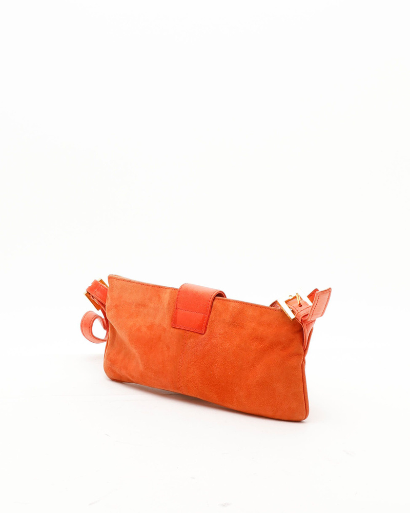 Fendi Suede Baguette Crossbody Bag