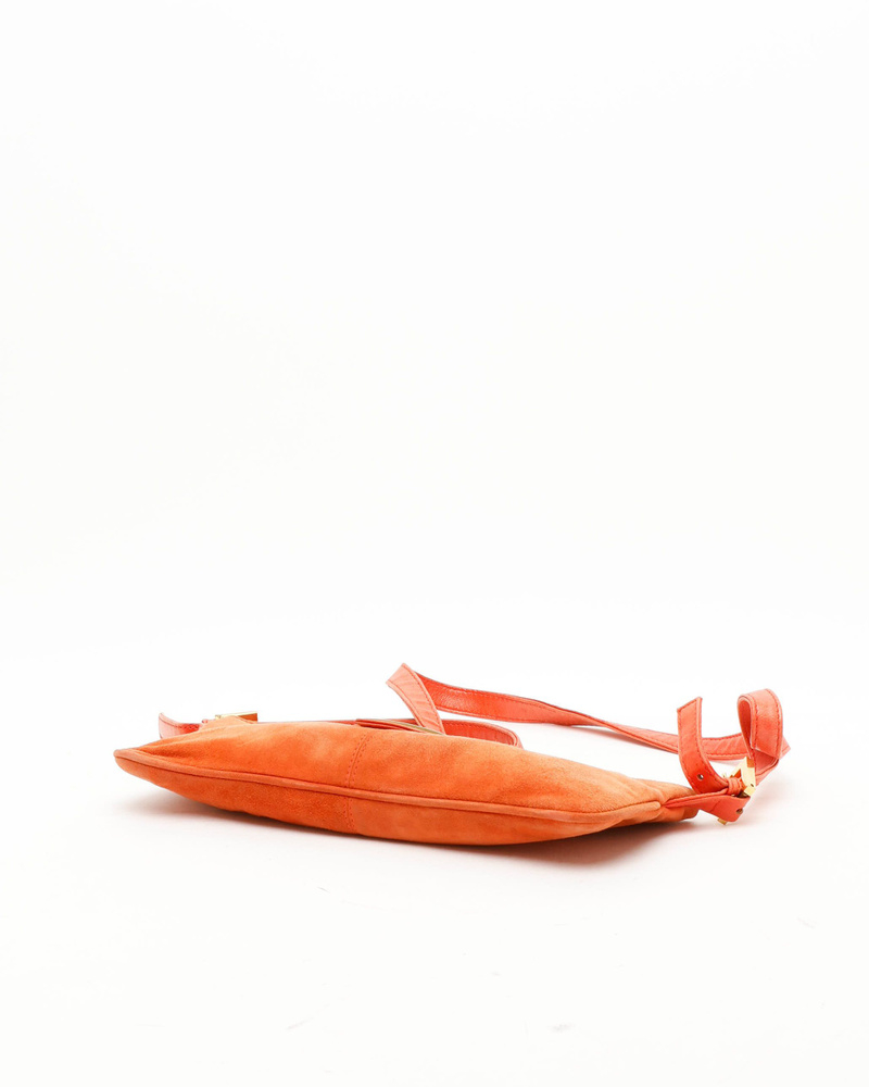 Fendi Suede Baguette Crossbody Bag