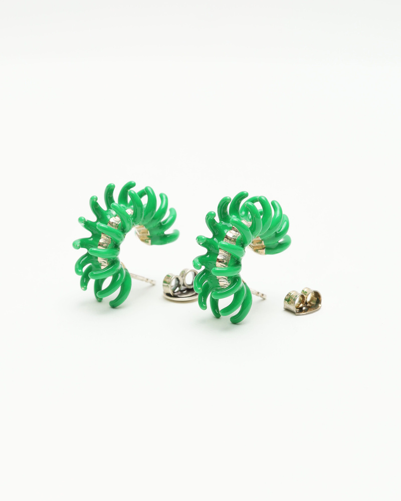 Bottega Veneta Spine Hoop Earrings Enamel Earrings