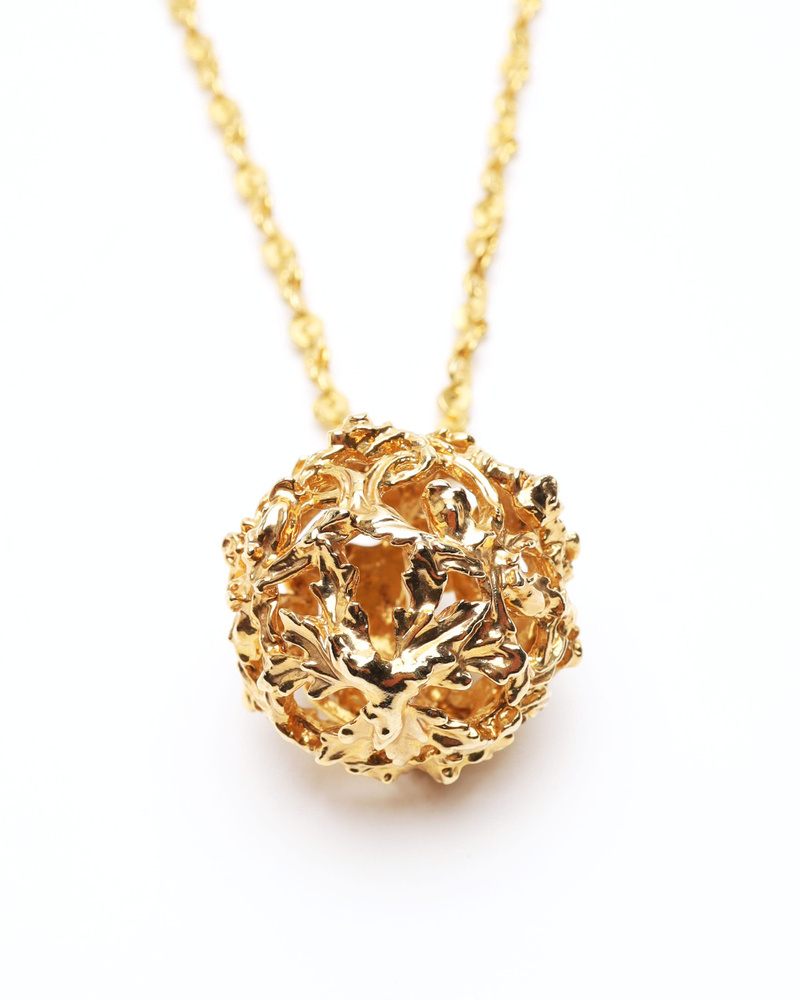Saint Laurent Long Gold Ball Necklace