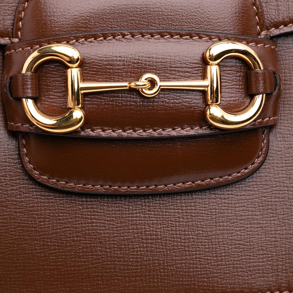 Gucci B Gucci Brown Dark Brown Calf Leather Medium Horsebit 1955 Shoulder Bag Italy