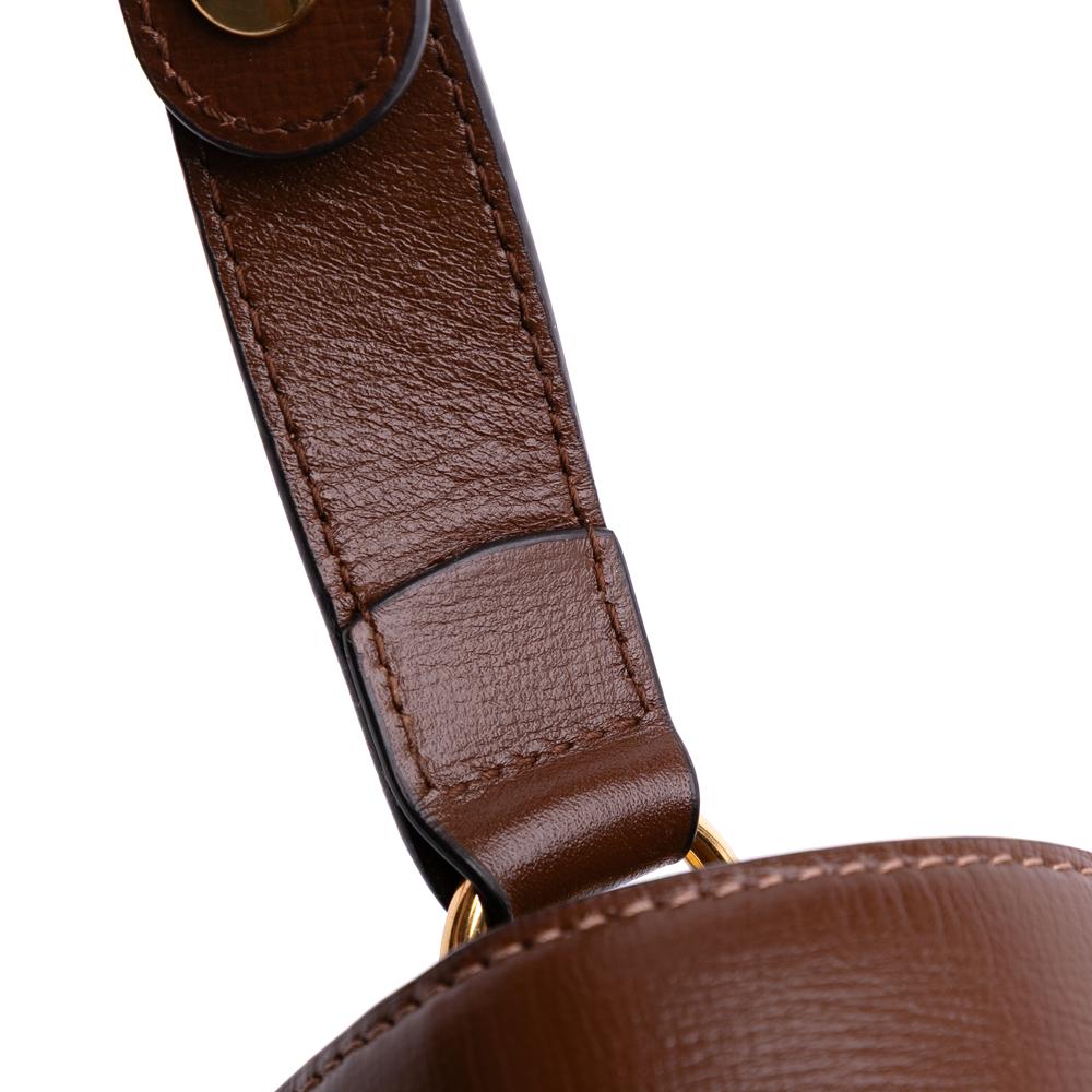 Gucci B Gucci Brown Dark Brown Calf Leather Medium Horsebit 1955 Shoulder Bag Italy