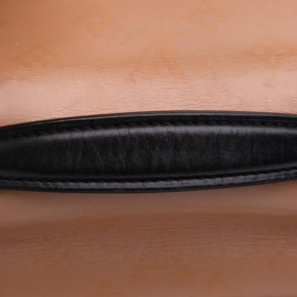 Louis Vuitton B Louis Vuitton Brown Beige Calf Leather Monogram Cuir Plume Ecume Very Chain Satchel France