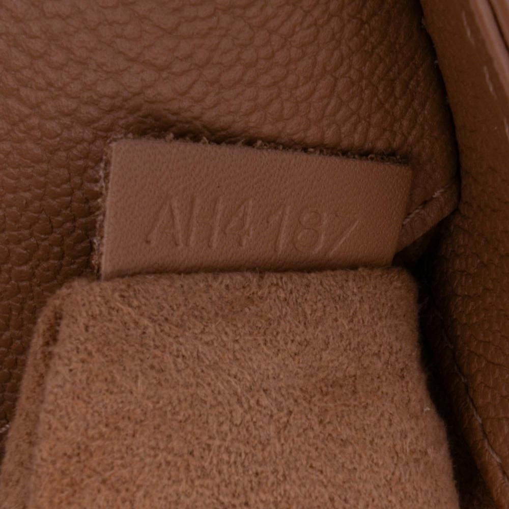 Louis Vuitton B Louis Vuitton Brown Beige Calf Leather Monogram Cuir Plume Ecume Very Chain Satchel France