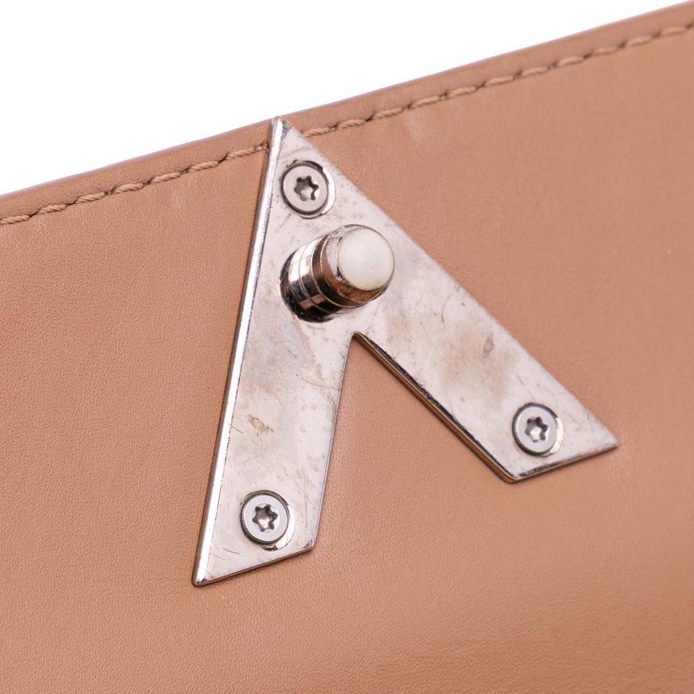 Louis Vuitton B Louis Vuitton Brown Beige Calf Leather Monogram Cuir Plume Ecume Very Chain Satchel France