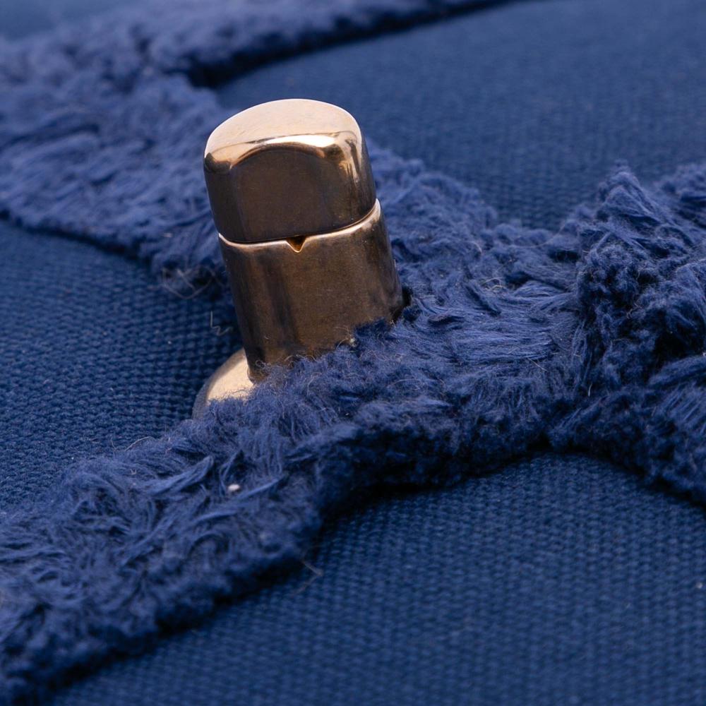 Chanel AB Chanel Blue Canvas Fabric Medium and Cotton 19 Flap Italy