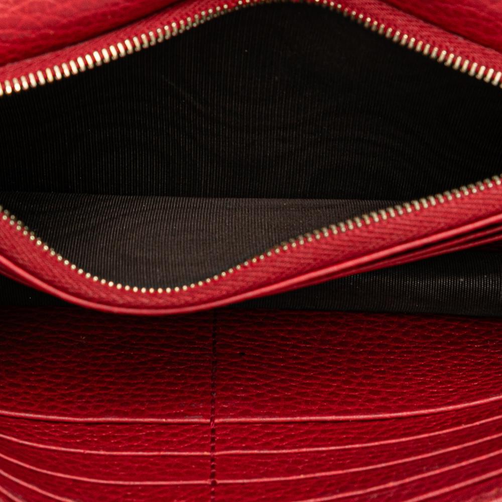 Gucci B Gucci Red Calf Leather Interlocking G Dollar Wallet on Chain Italy