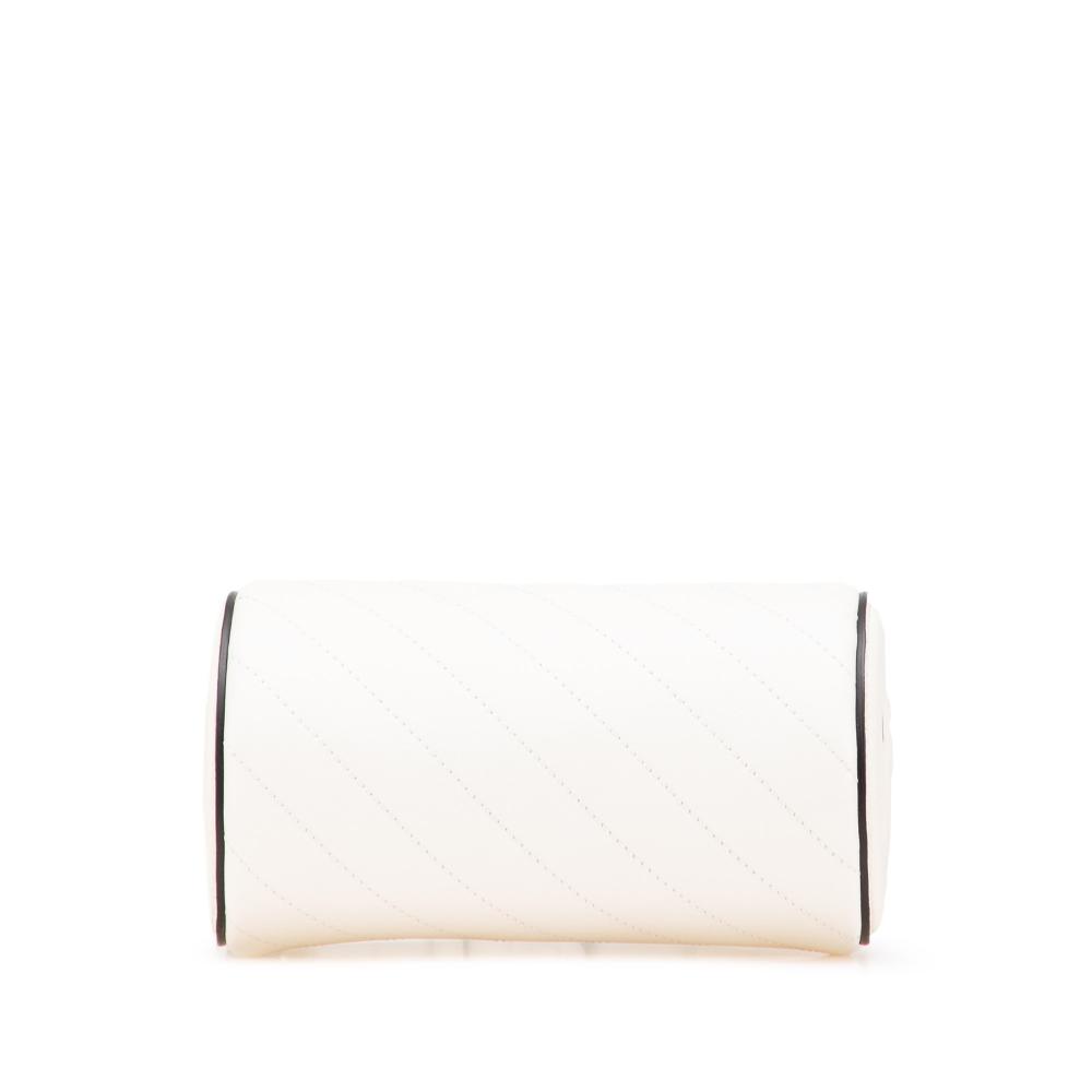 Gucci AB Gucci White Ivory Calf Leather Mini Blondie Barrel Shoulder Bag Italy
