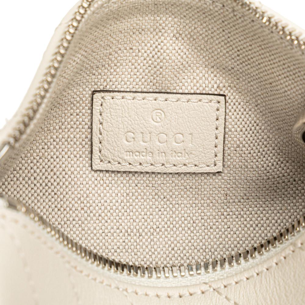 Gucci AB Gucci White Ivory Calf Leather Mini Blondie Barrel Shoulder Bag Italy