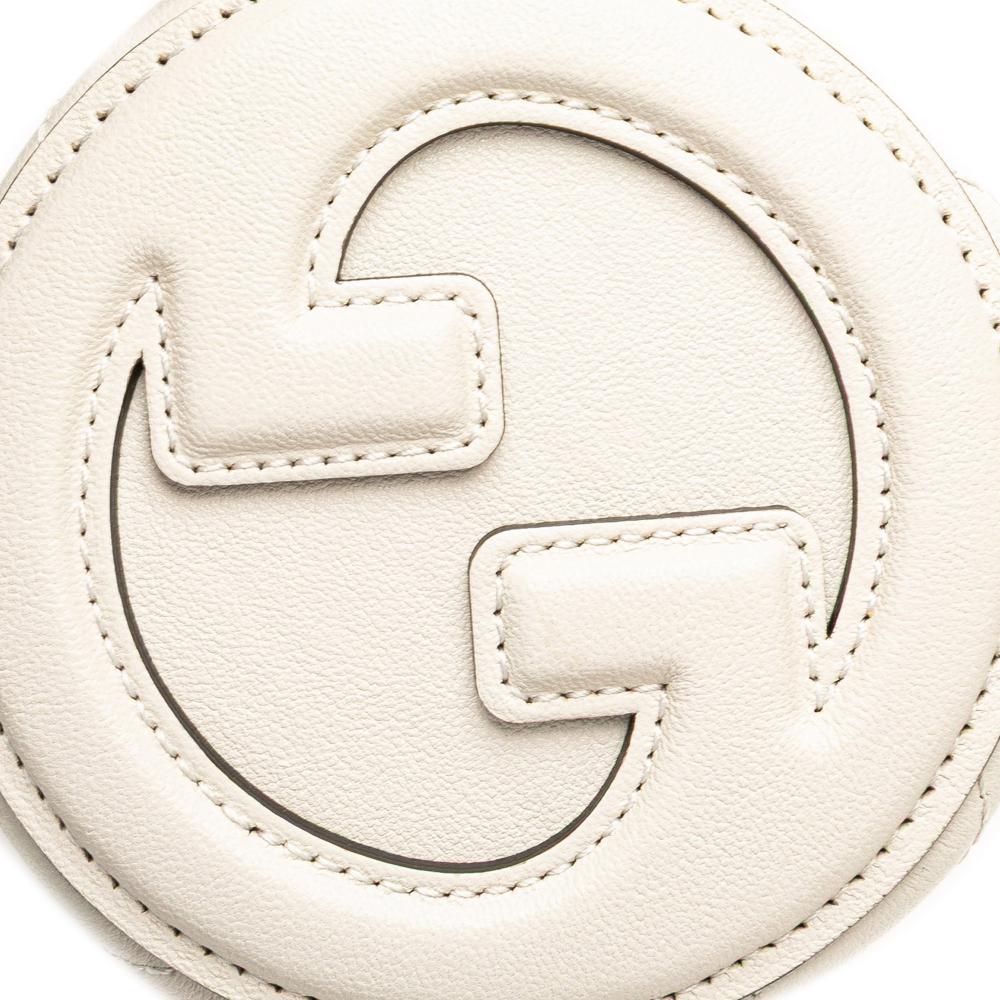 Gucci AB Gucci White Ivory Calf Leather Mini Blondie Barrel Shoulder Bag Italy