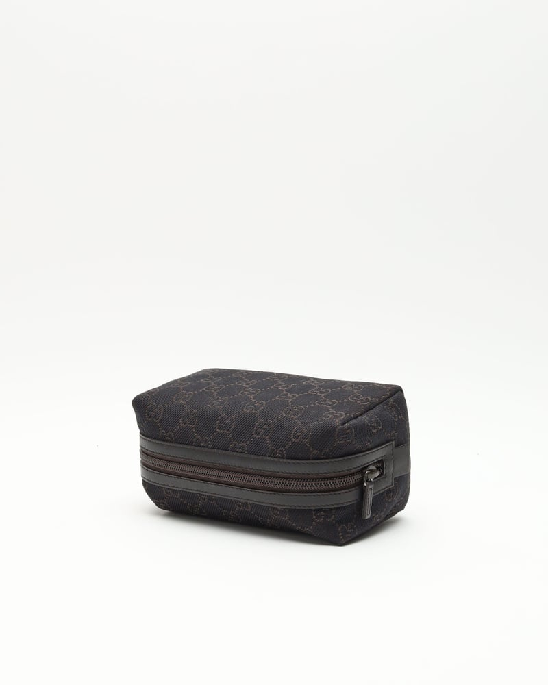 Gucci Canvas and Leather Pouch