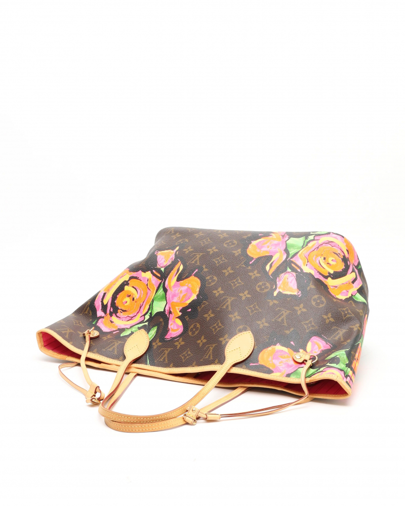 Louis Vuitton Stephen Sprouse Monogram Rose Neverfull MM Tote Bag
