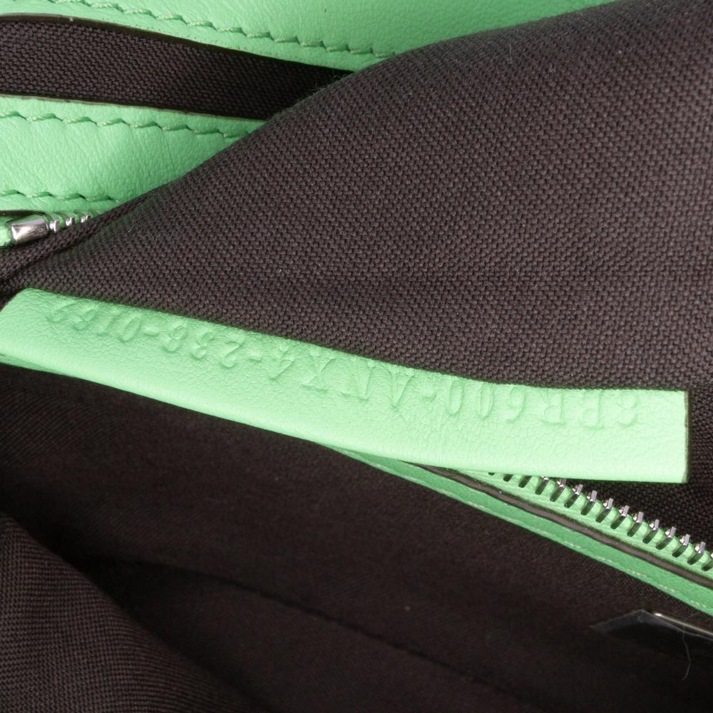 Fendi B Fendi Green Calf Leather Medium Embossed FF Baguette Satchel Italy