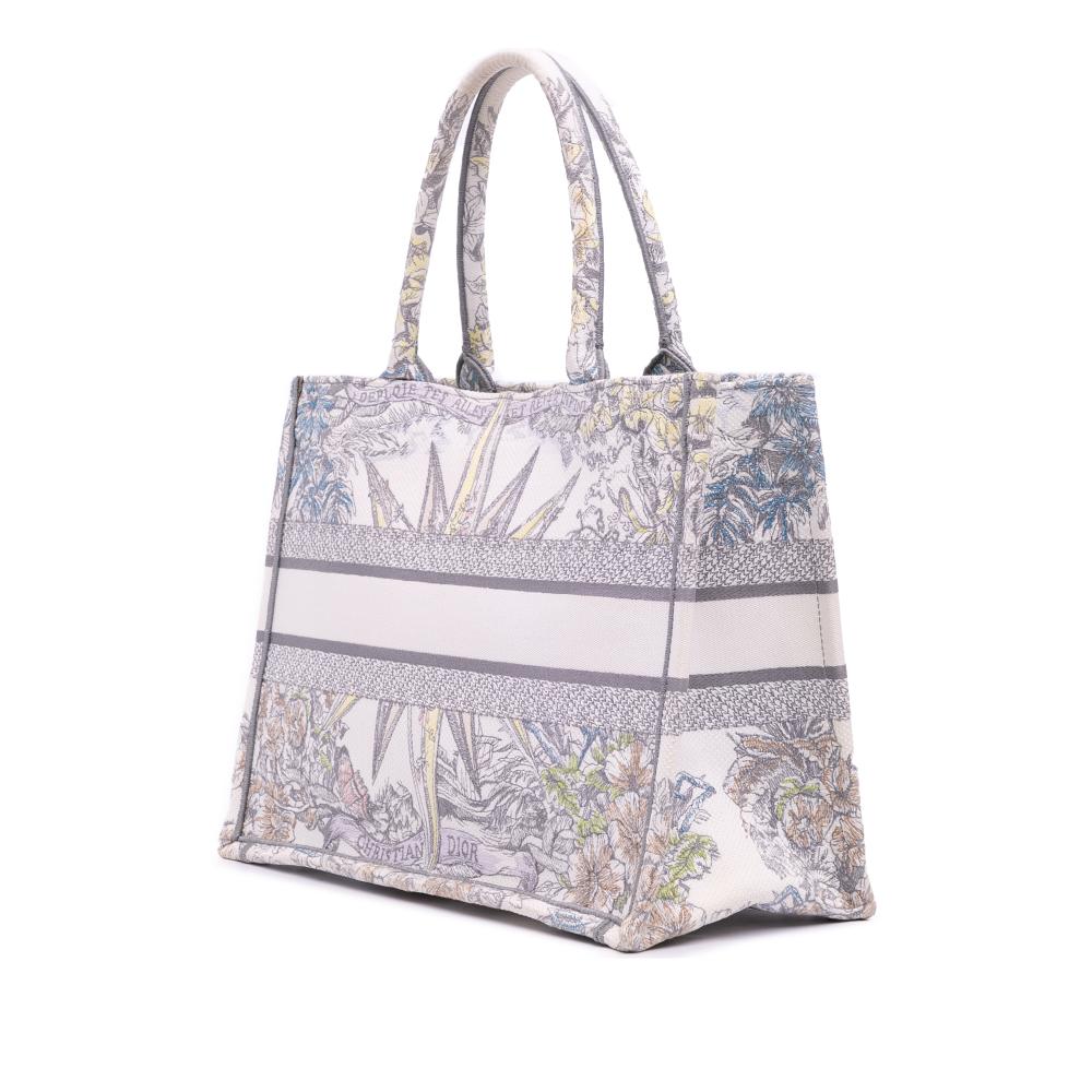 Christian Dior B Dior Purple Light Purple Canvas Fabric Medium Reve d Infini Book Tote Italy