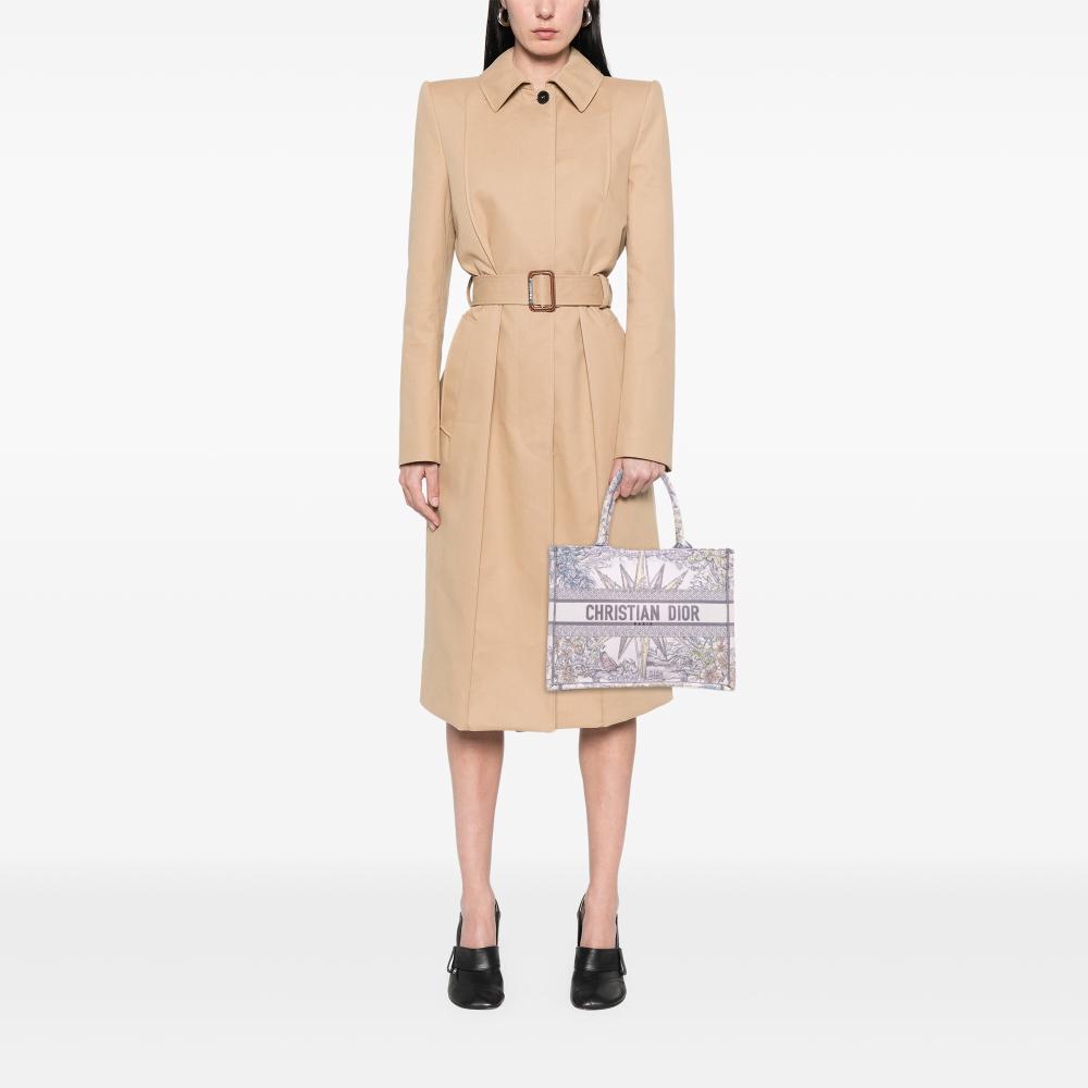 Christian Dior B Dior Purple Light Purple Canvas Fabric Medium Reve d Infini Book Tote Italy