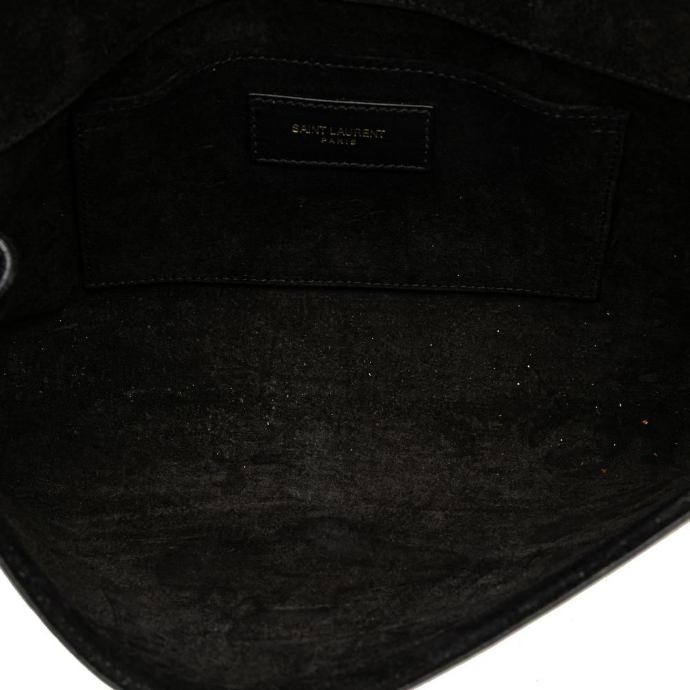 Saint Laurent B Saint Laurent Black Calf Leather Ligne Y Clutch Italy