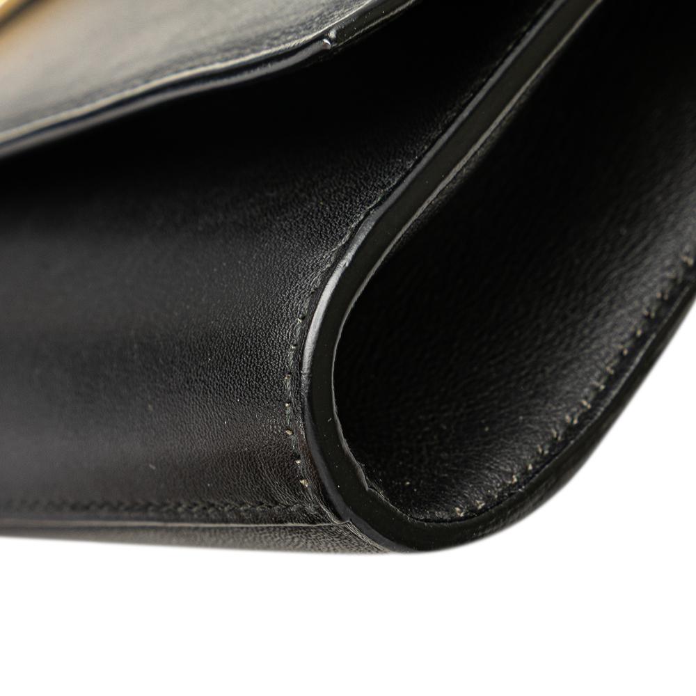 Saint Laurent B Saint Laurent Black Calf Leather Ligne Y Clutch Italy