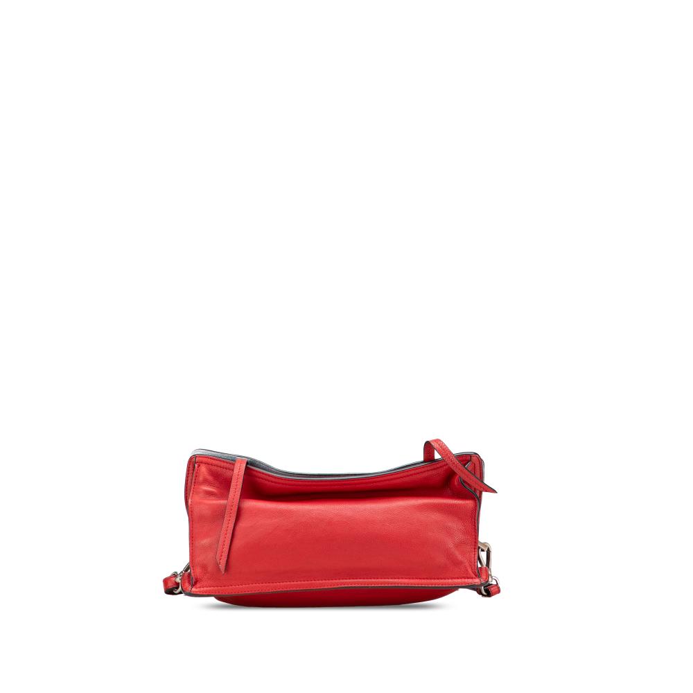 Prada B Prada Red Calf Leather Glace Etiquette Flap Crossbody Italy