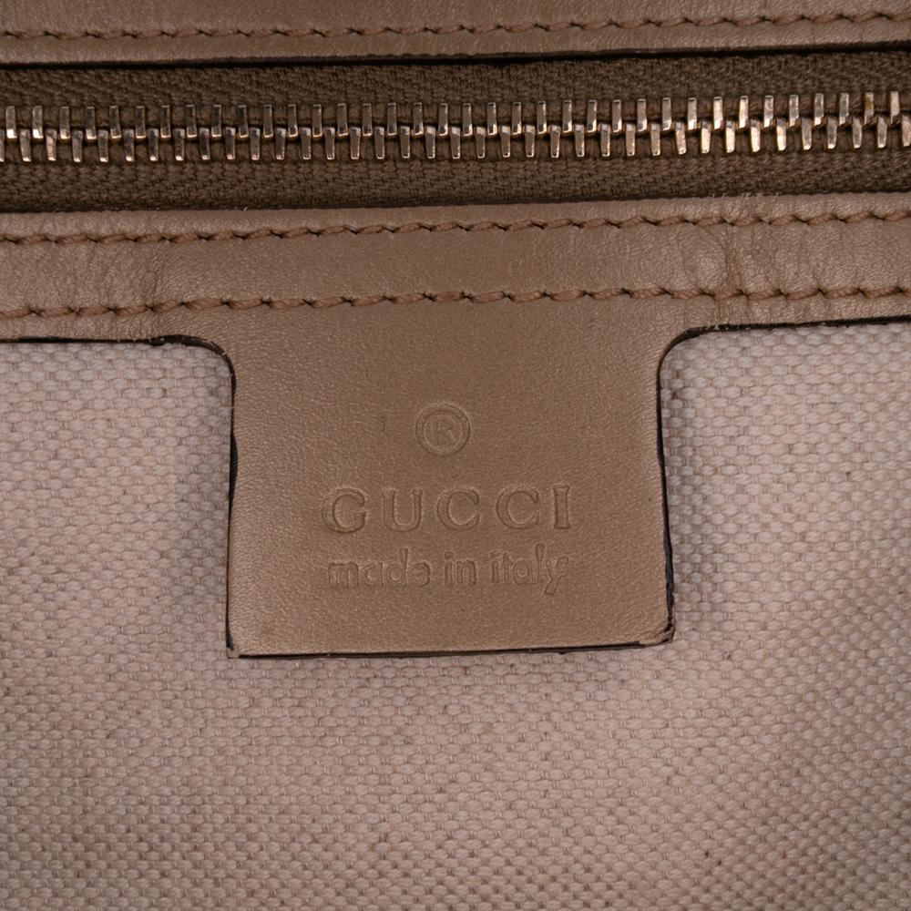 Gucci B Gucci Gold Coated Canvas Fabric Medium GG Imprime Joy Boston Bag Italy