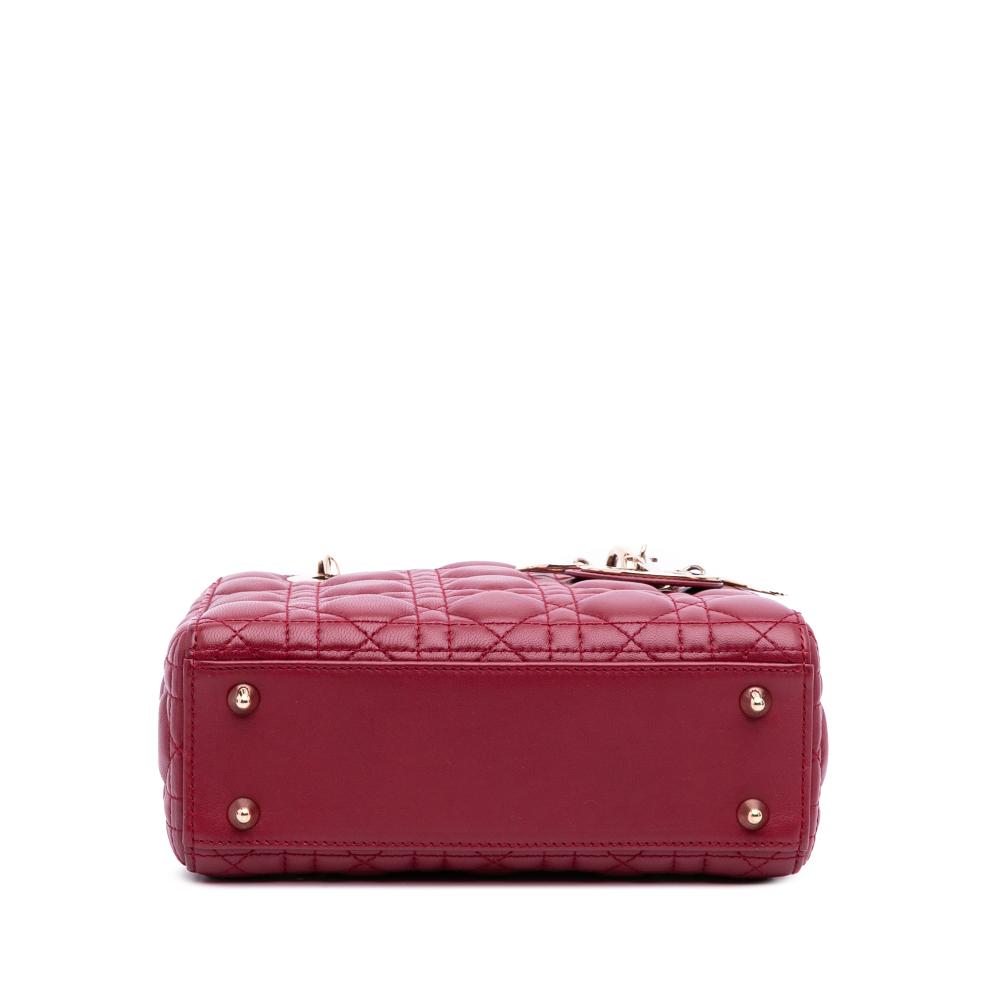 Christian Dior B Dior Red Lambskin Leather Leather Small Lambskin Cannage My ABCDior Lady Dior Italy